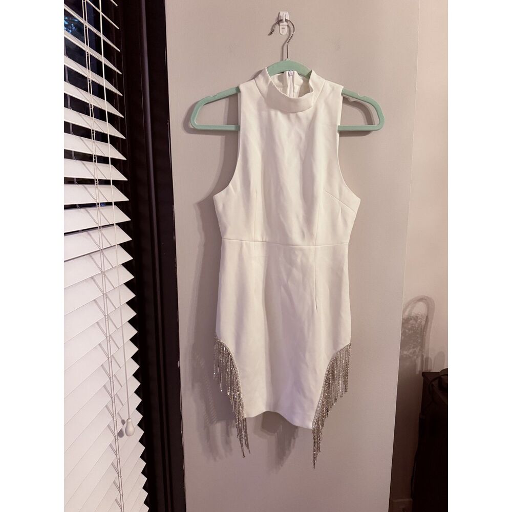White XS Dress with Silver Bling Fringe
